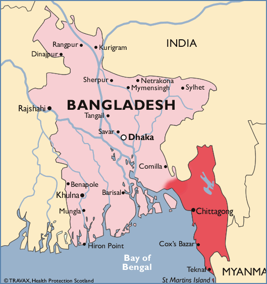Malarial map of Bangladesh