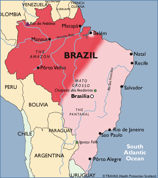 Malarial map of Brazil