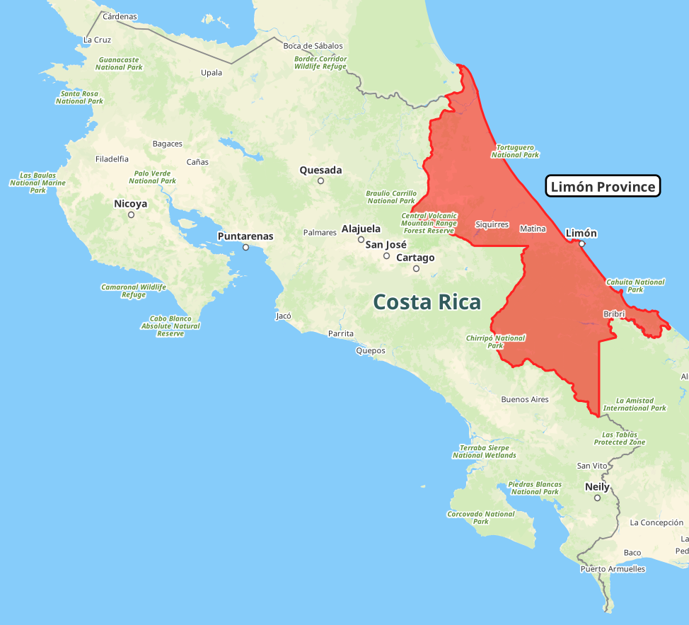 Map of Costa Rica