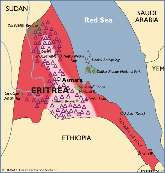 Malarial map of Eritrea