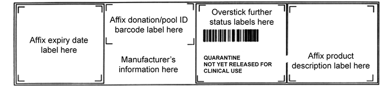A diagram showing the base label design for tissue products using the horizontal format. Following the diagram is a description.