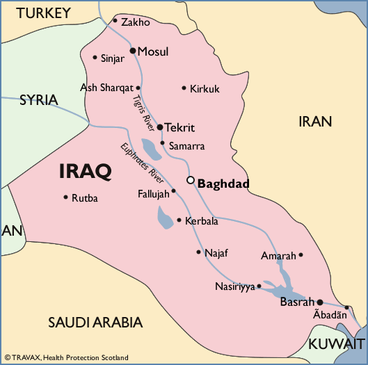 Malarial map of Iraq