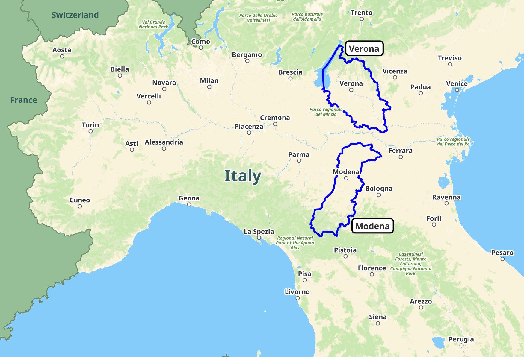 A map showing tropical virus risk areas in Italy, as described in the page text.