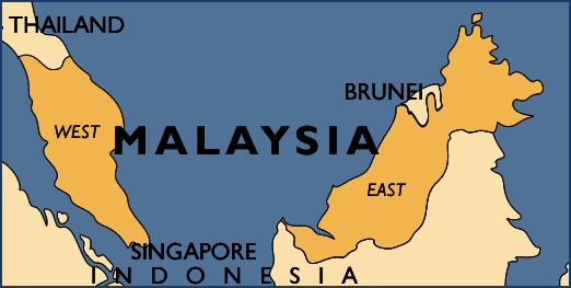 Malarial map of Malaysia (West and East)