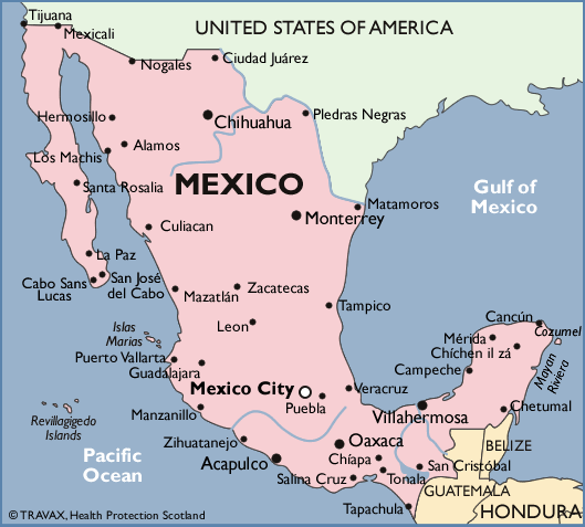 Malarial map of Mexico