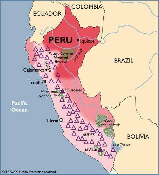 Malarial map of Peru