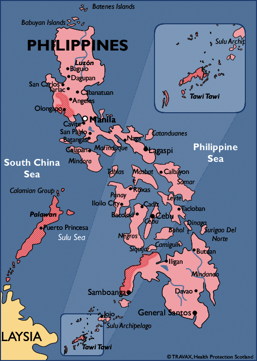 Malarial map of the Philippines