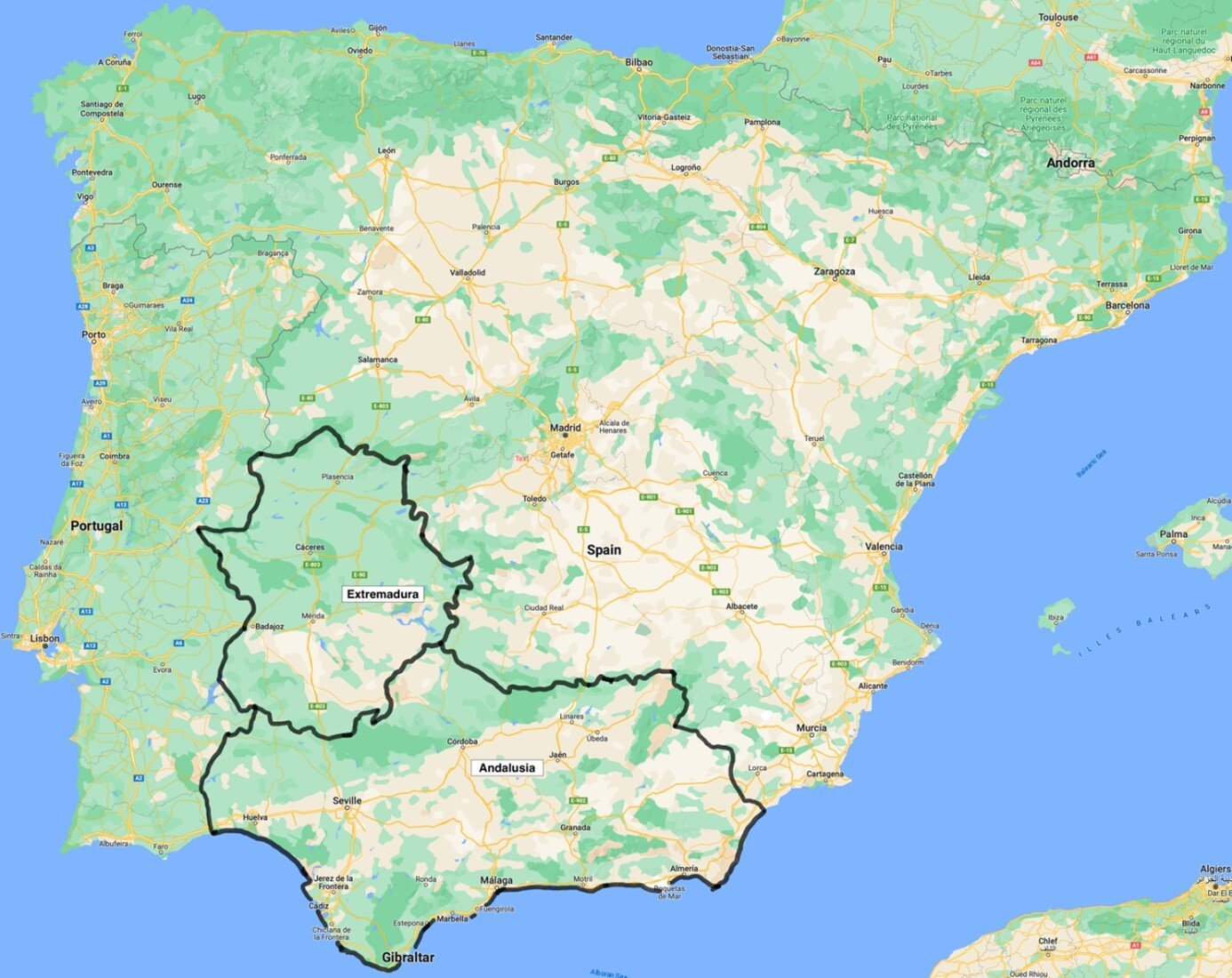 A map showing tropical virus risk areas in Spain, as described in the page text.