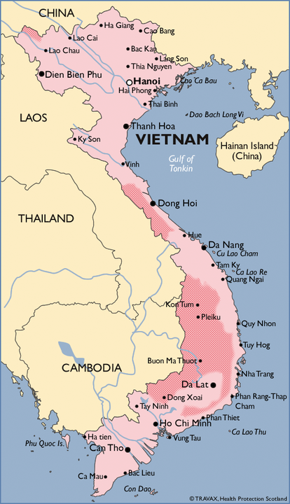 Malarial map of Vietnam